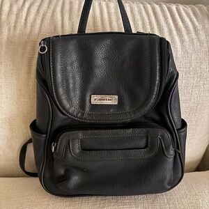 St John’s Bay Black Leather Backpack